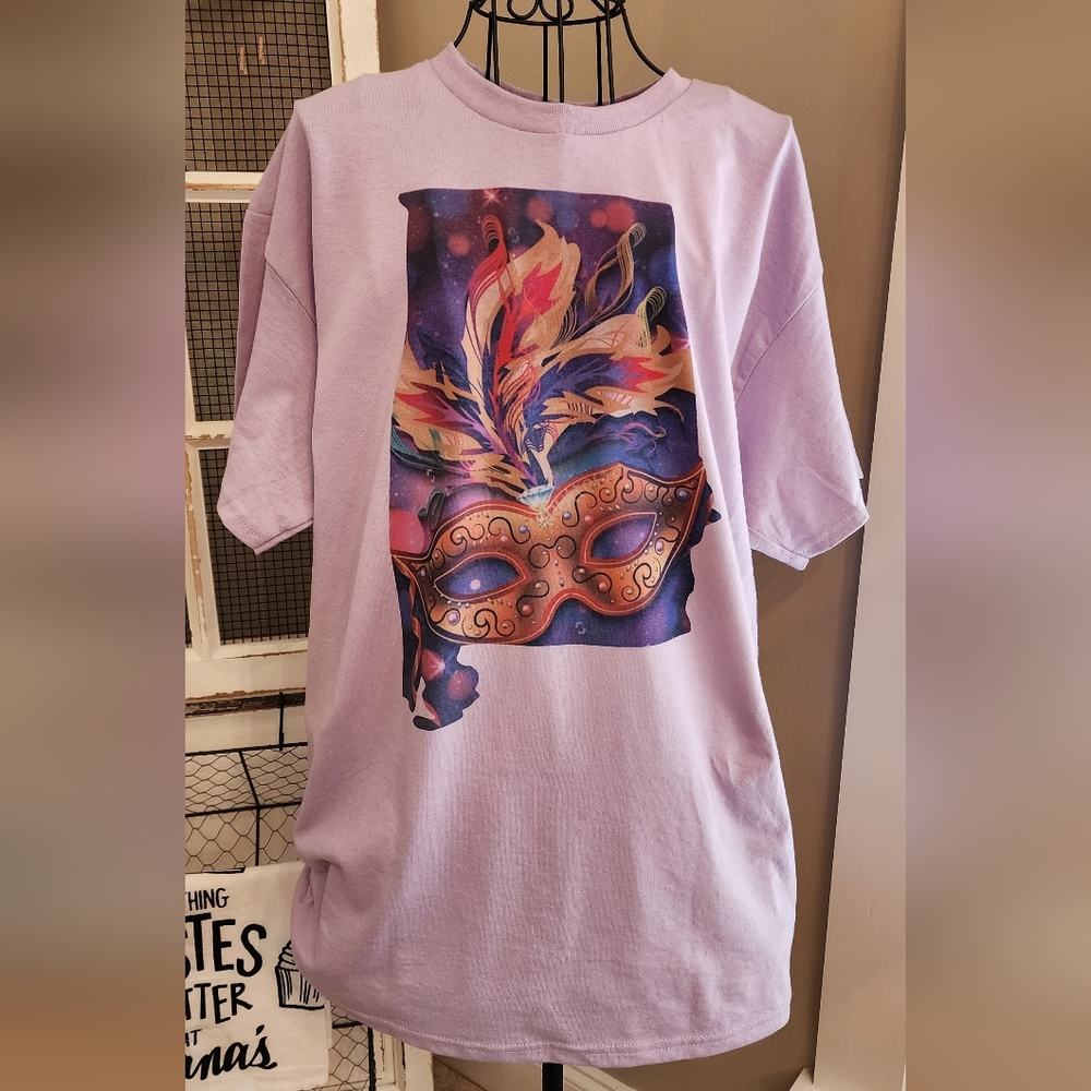 Light purple tshirt mardi gras